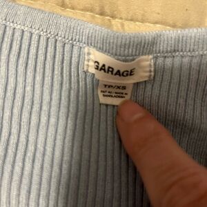 Garage Sky Blue Ribbed Tee